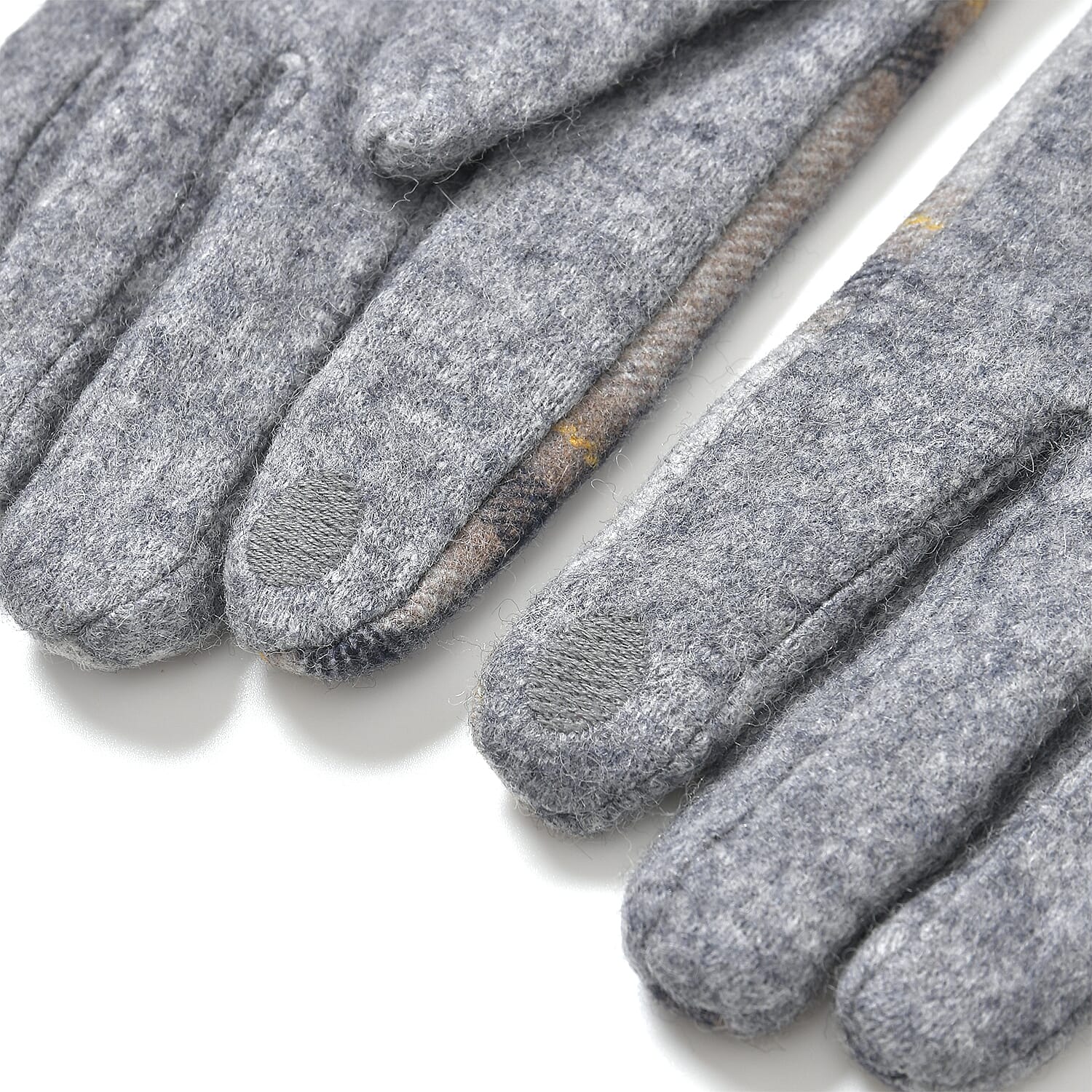 Cashmere Winter Plaid Gloves with Touch Screen Tips V32354822 5