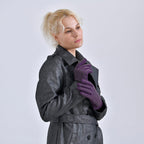 Cashmere Gloves with Rhinestone -Purple & Black