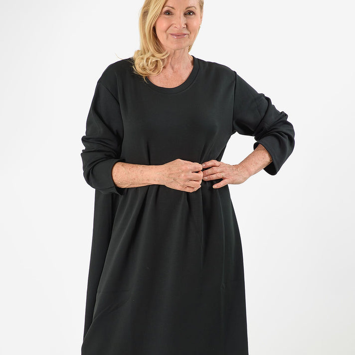 Casual Long Sleeve Smock Dress (Size - One Size 8 -20) - Black 8097715 2