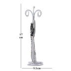 Cat Figure Iron Based Beaded Jewellery - Keyring Holder (Size 17x9x5 Cm) - Black and White