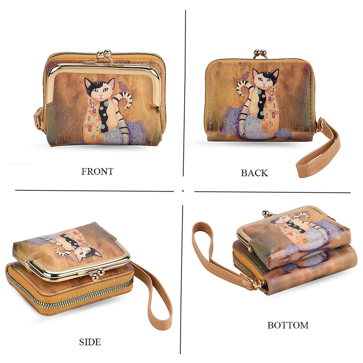 Cat Print RFID Wallet - Yellow 8252725 5
