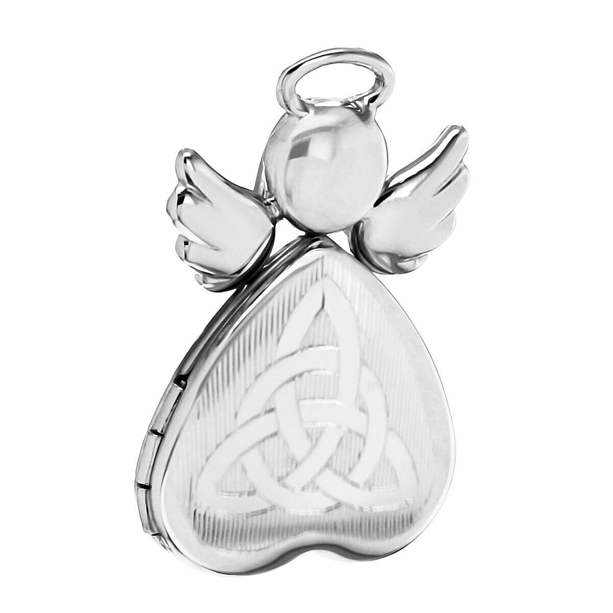 Sterling Silver 16mm x 25mm Celtic Knot Heart Angel Locket 7318151 0