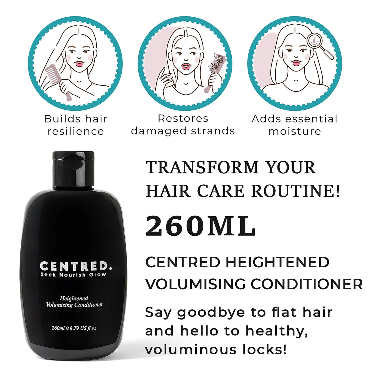 Centred Heightened Volumising Conditioner 260ml 7372573 2