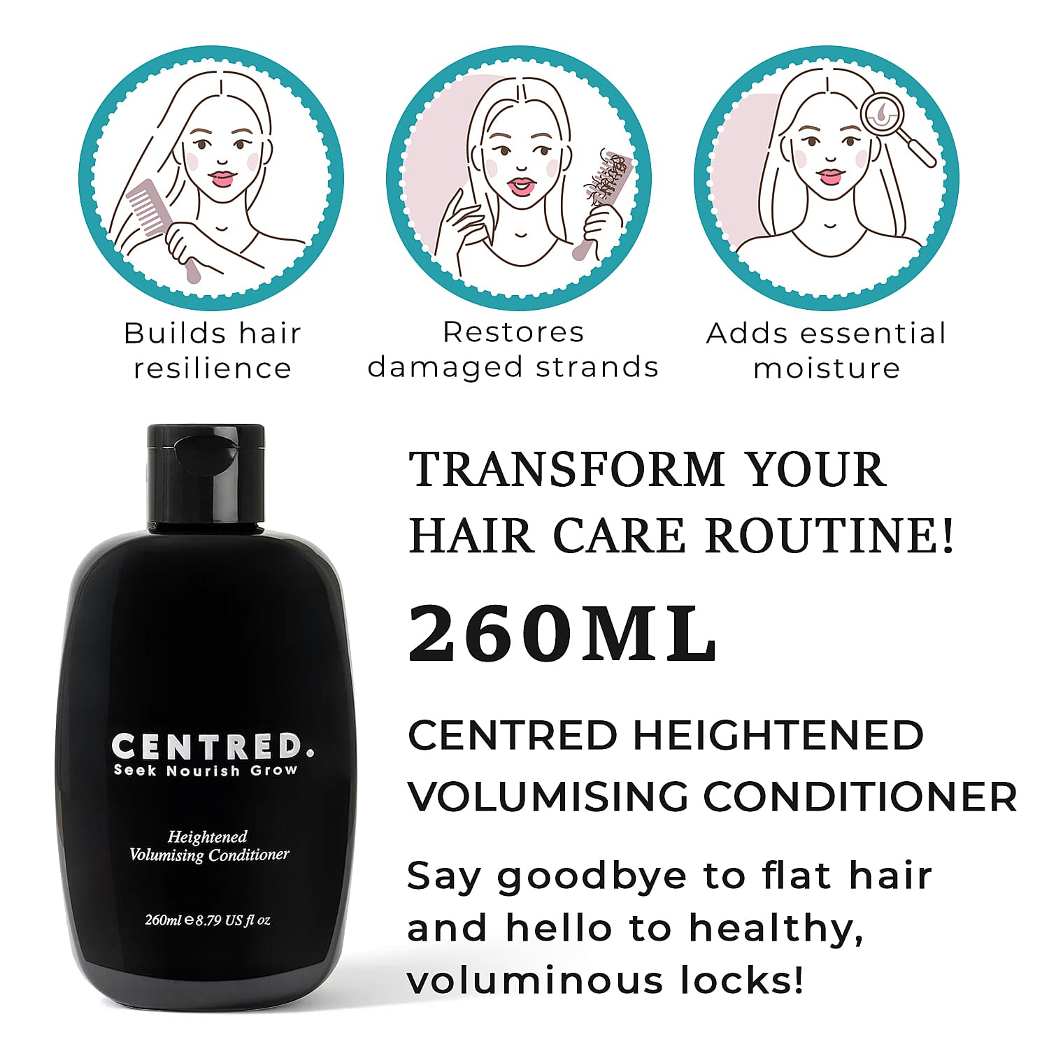 Centred Heightened Volumising Conditioner 260ml 7372573 2