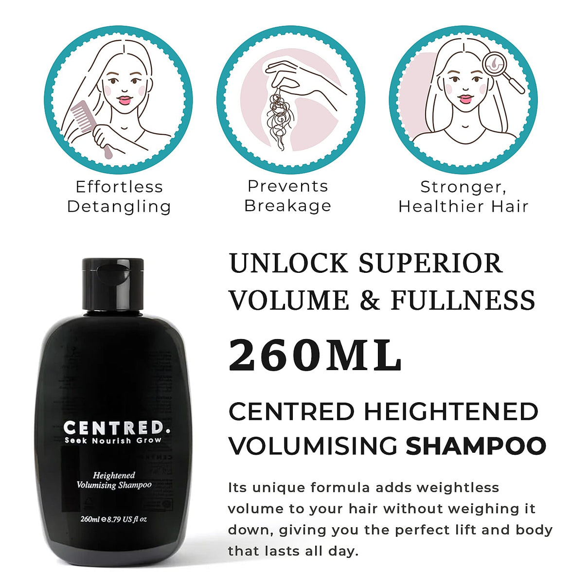 Centred Heightened Volumising Shampoo - 260ml 7372561 1