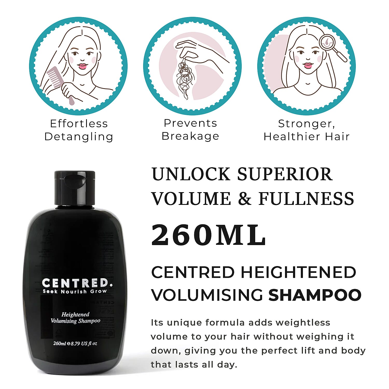 Centred Heightened Volumising Shampoo - 260ml 7372561 1