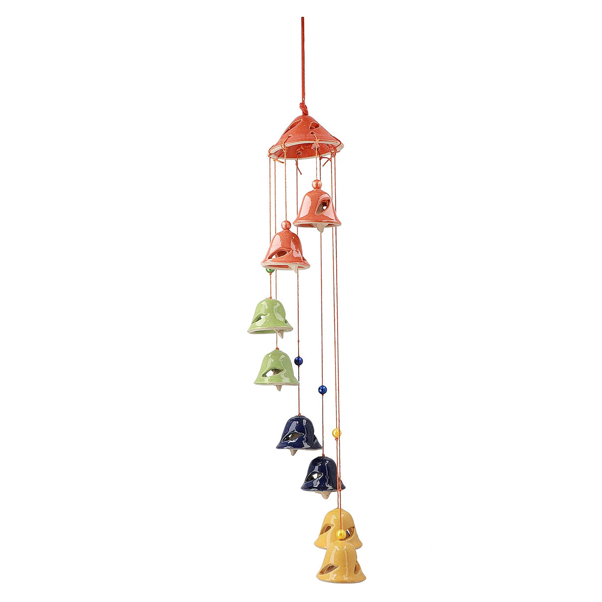 Multi-Tiered Decorative Ceramic Hanging Bells Wind Chime - Multicolour 7339946 0