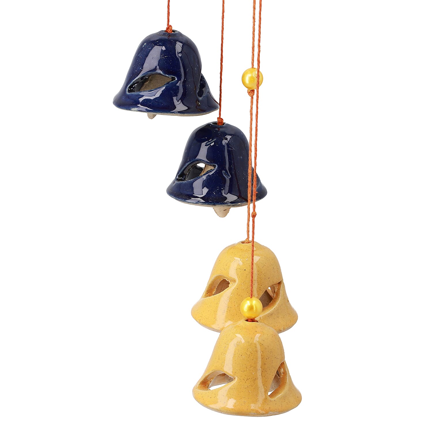 Multi-Tiered Decorative Ceramic Hanging Bells Wind Chime - Multicolour 7339946 7