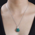 Ceramic Malachite Pendant with Steel Chain (Size 20) 22.00 Ct.