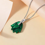 Ceramic Malachite Pendant with Steel Chain (Size 20) 22.00 Ct.