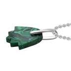 Ceramic Malachite Pendant with Steel Chain (Size 20) 22.00 Ct.
