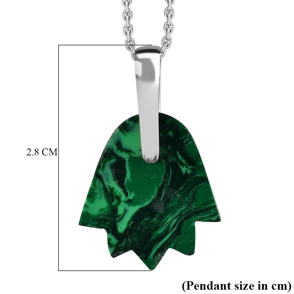 Ceramic Malachite Pendant with Steel Chain (Size 20) 22.00 Ct. 4302573 4