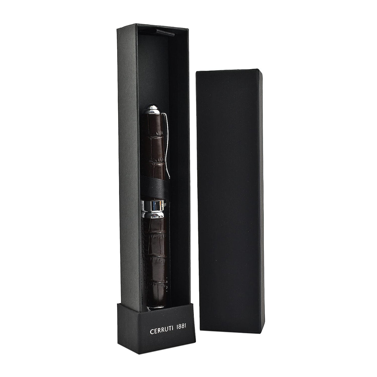 Cerruti- Ecaille Roller Pen in Leather - Brown 6883276 5