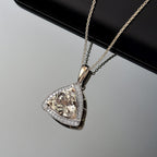 14K Yellow Gold,  Turkizite,  White Diamond Pendant with Chain (Size 20) 3.65ct  Gold Wt. 2.5 Gms  3.650  Ct.