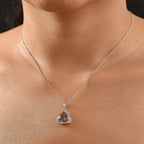 14K Yellow Gold,  Turkizite,  White Diamond Pendant with Chain (Size 20) 3.65ct  Gold Wt. 2.5 Gms  3.650  Ct.