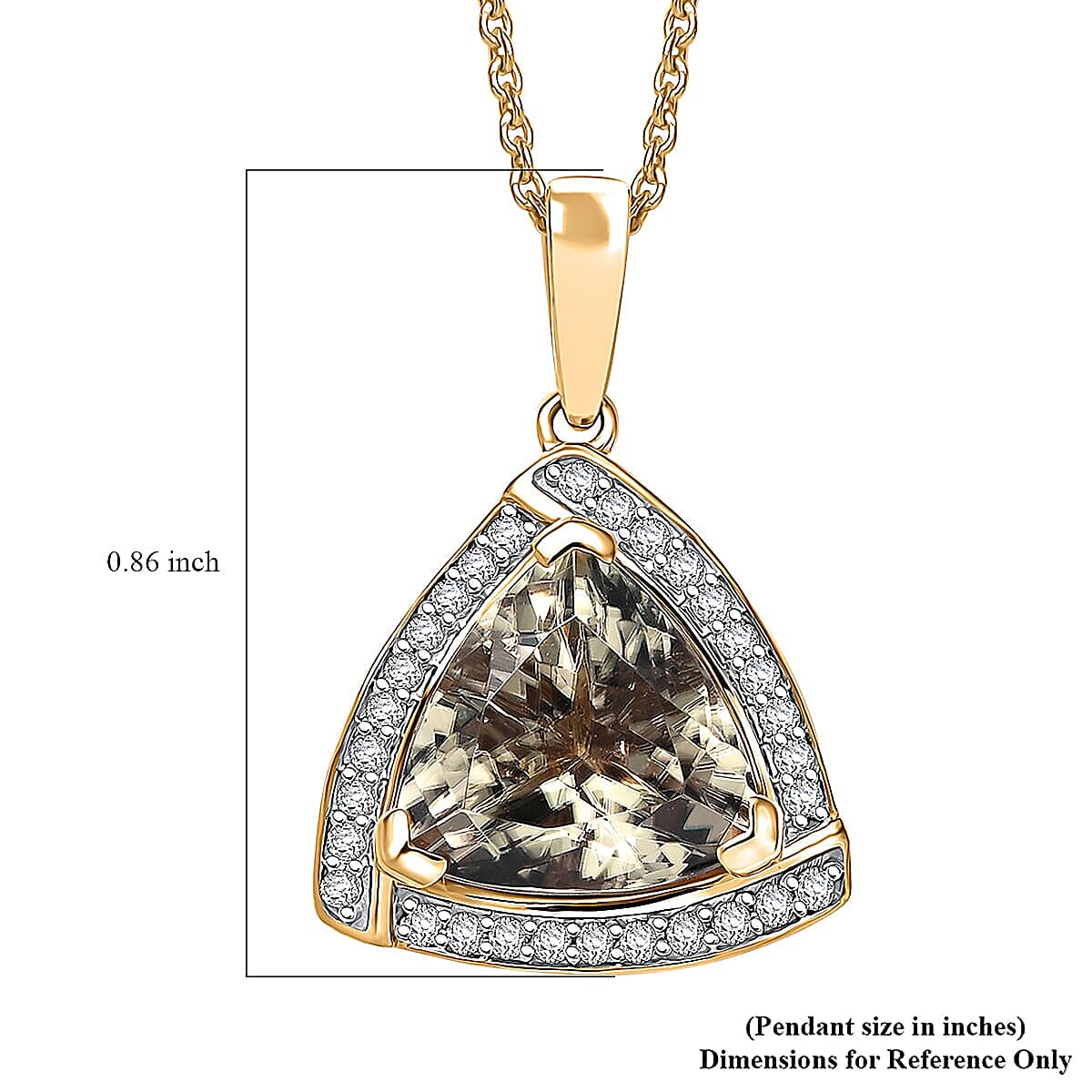 Certified &amp; Appraised LUXORO AAA Turkizite, Diamond Halo Pendant Necklace in 14K Yellow Gold 20 Inches, 4.21 Ct. 4380497 7