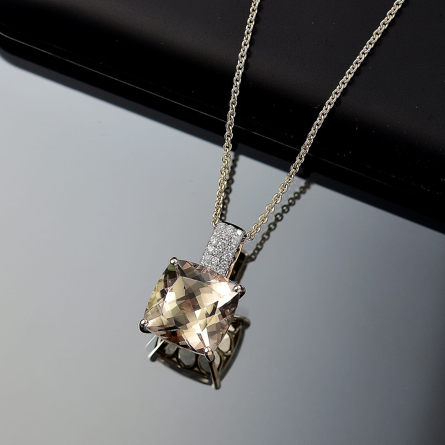 Certified &amp; Appraised LUXORO AAA Turkizite, Diamond Pendant Necklace in 14K Yellow Gold 20 Inches, 5.85 Ct. 4380494 1
