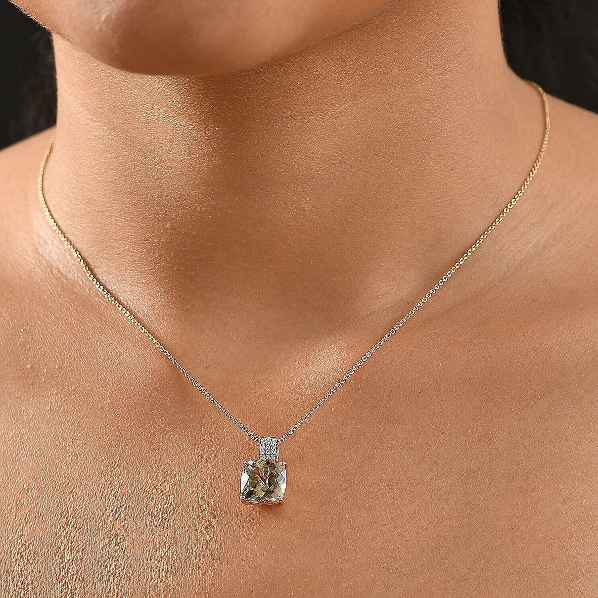 Certified &amp; Appraised LUXORO AAA Turkizite, Diamond Pendant Necklace in 14K Yellow Gold 20 Inches, 5.85 Ct. 4380494 2