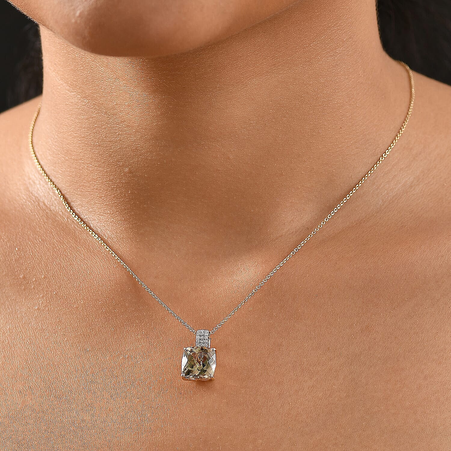 Certified &amp; Appraised LUXORO AAA Turkizite, Diamond Pendant Necklace in 14K Yellow Gold 20 Inches, 5.85 Ct. 4380494 2