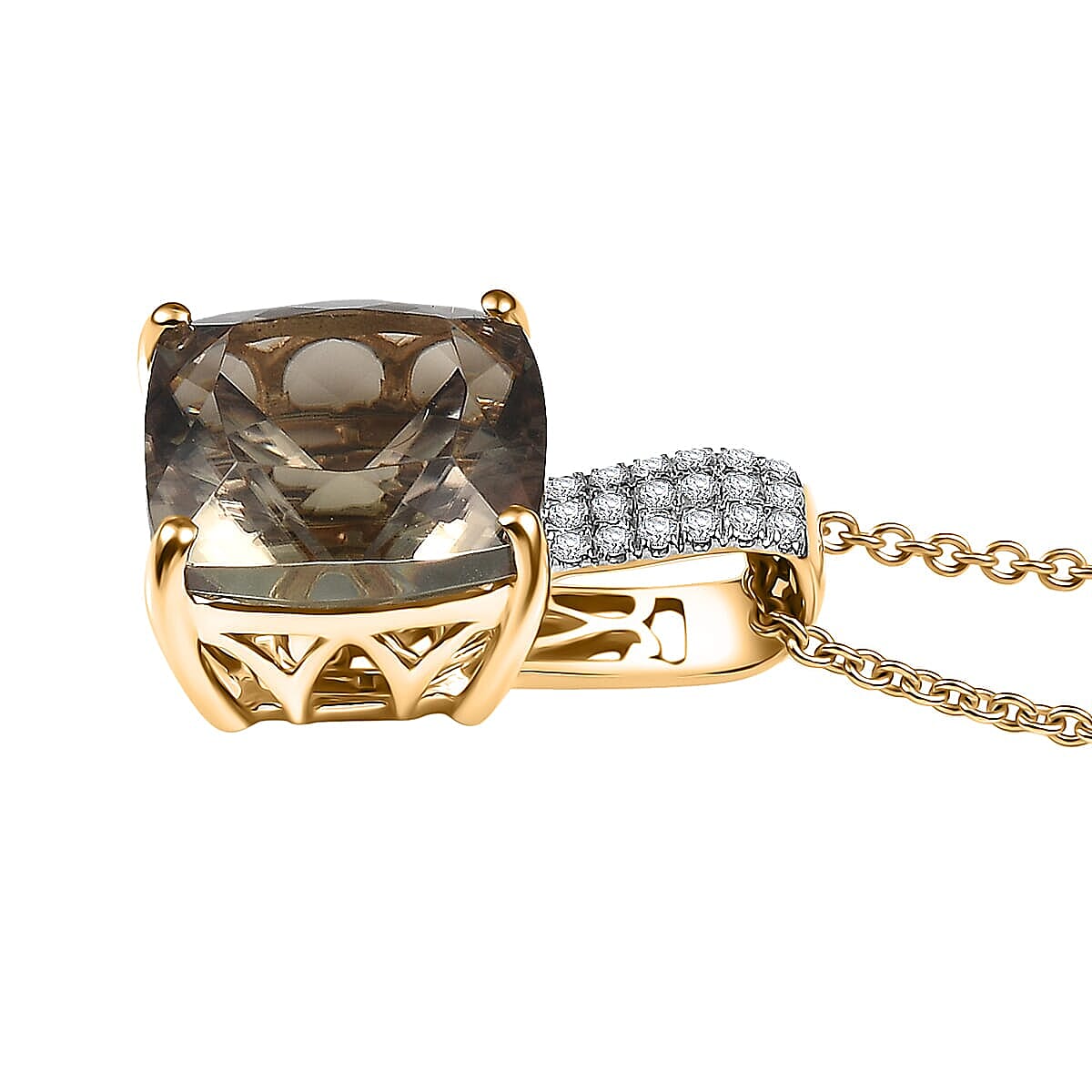 Certified &amp; Appraised LUXORO AAA Turkizite, Diamond Pendant Necklace in 14K Yellow Gold 20 Inches, 5.85 Ct. 4380494 3