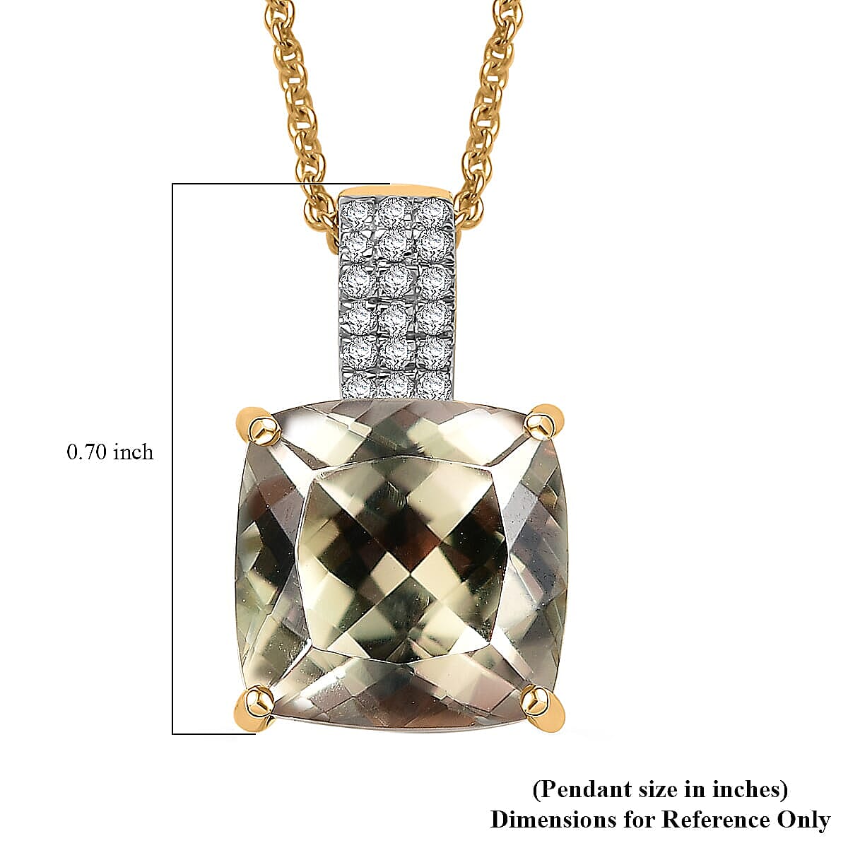 Certified &amp; Appraised LUXORO AAA Turkizite, Diamond Pendant Necklace in 14K Yellow Gold 20 Inches, 5.85 Ct. 4380494 6