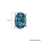 Marambaia London Blue Topaz Solitaire Stud Earring with Push Back in Platinum Overlay Sterling Silver 1.92 Ct.