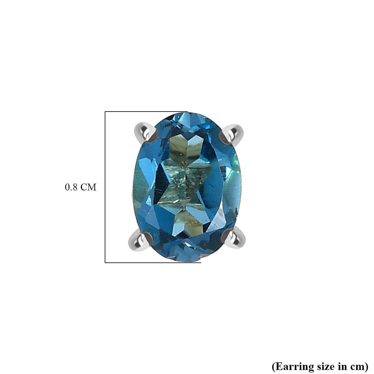 Marambaia London Blue Topaz Solitaire Stud Earring with Push Back in Platinum Overlay Sterling Silver 1.92 Ct. 8276625 5