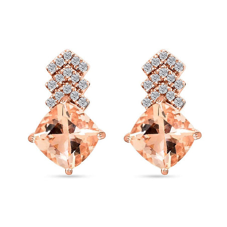 Certified &amp; Appraised LOXORO Morganite, Diamond Stud Earrings in 10K Rose Gold 2.7 Ct. 7778582 1