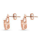 10K Rose Gold  AAA   Morganite ,  White Diamond  I2 Earring 2.70 ct,  Gold Wt. 2.21 Gms  2.700  Ct.