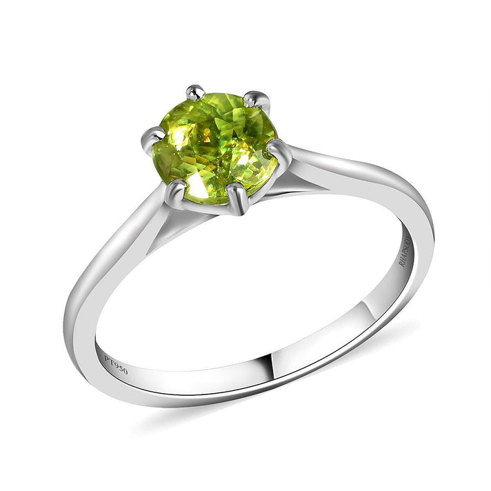 Certified and Appraised RHAPSODY 950 Platinum AAAA Sava Sphene Ring 1.50 Ct, Platinum Wt. 4.50 Gms 7225042 1