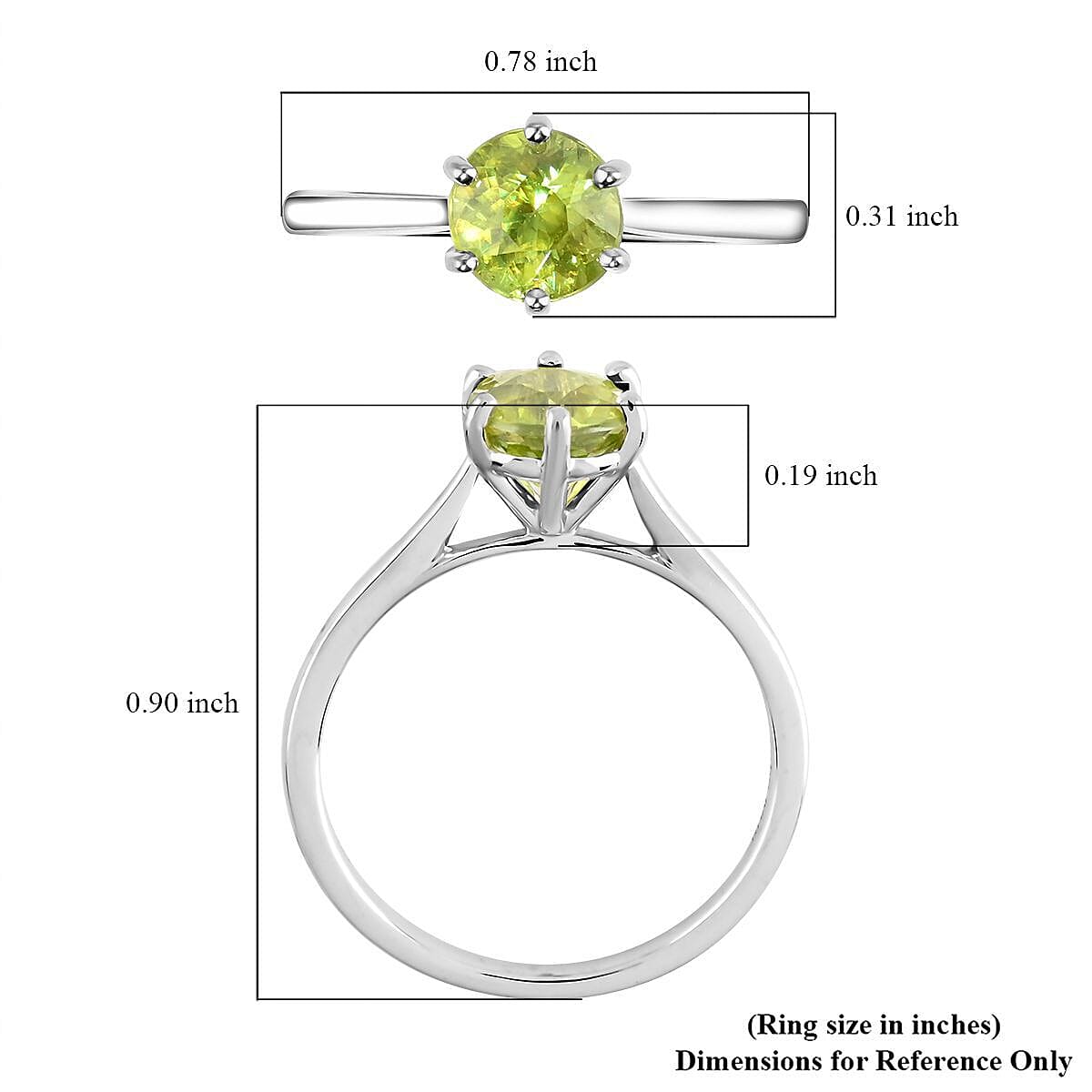 Certified and Appraised RHAPSODY 950 Platinum AAAA Sava Sphene Ring 1.50 Ct, Platinum Wt. 4.50 Gms 7225044 6