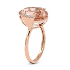 Certified and Appraised ILIANA 18K Rose Gold AAA Marropino Morganite and Diamond I1 GH Solitaire Ring Gold 3.78 grams, 9 Ct