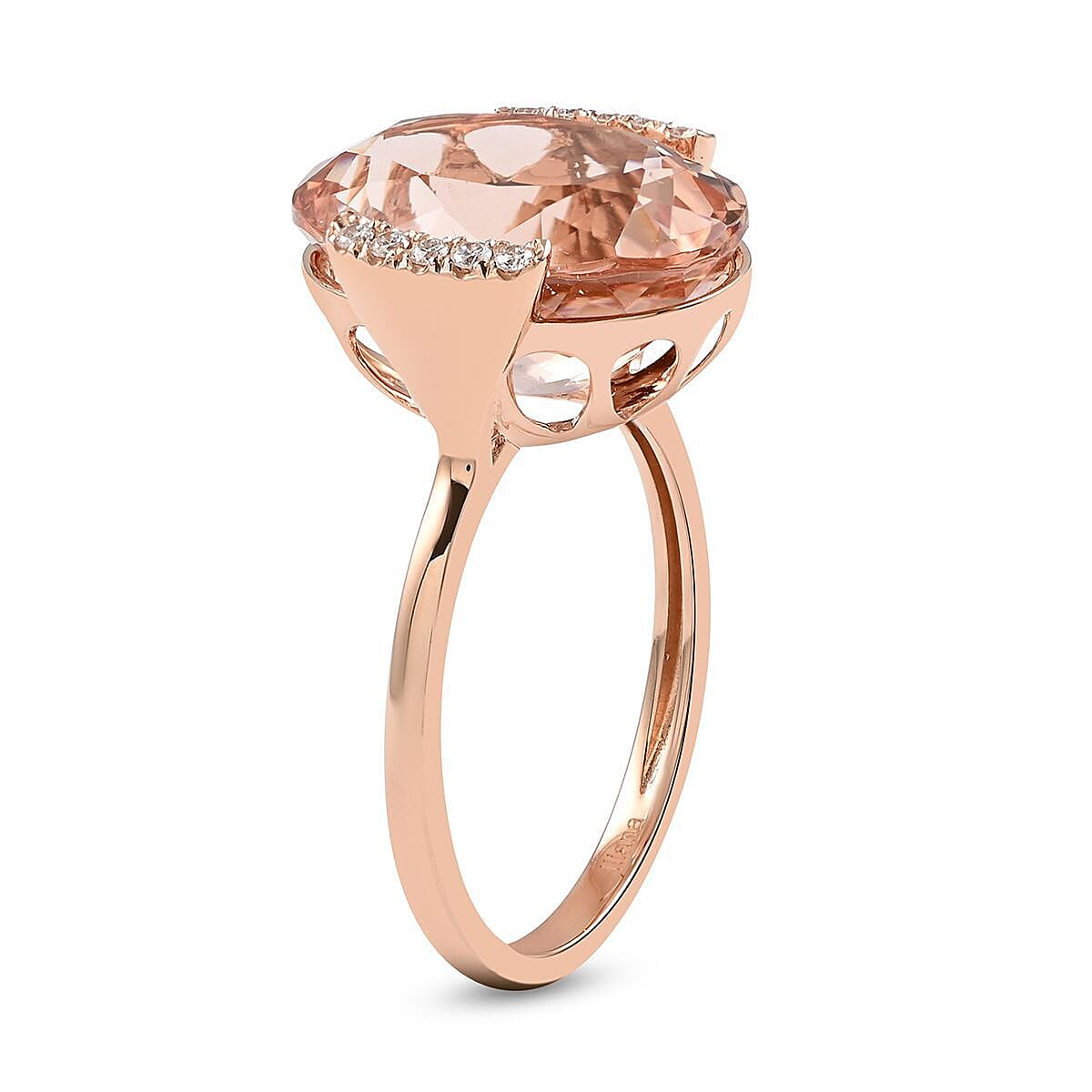 Certified and Appraised ILIANA 18K Rose Gold AAA Marropino Morganite and Diamond I1 GH Solitaire Ring Gold 3.78 grams, 9 Ct 7168653 11