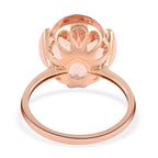 Certified and Appraised ILIANA 18K Rose Gold AAA Marropino Morganite and Diamond I1 GH Solitaire Ring Gold 3.78 grams, 9 Ct