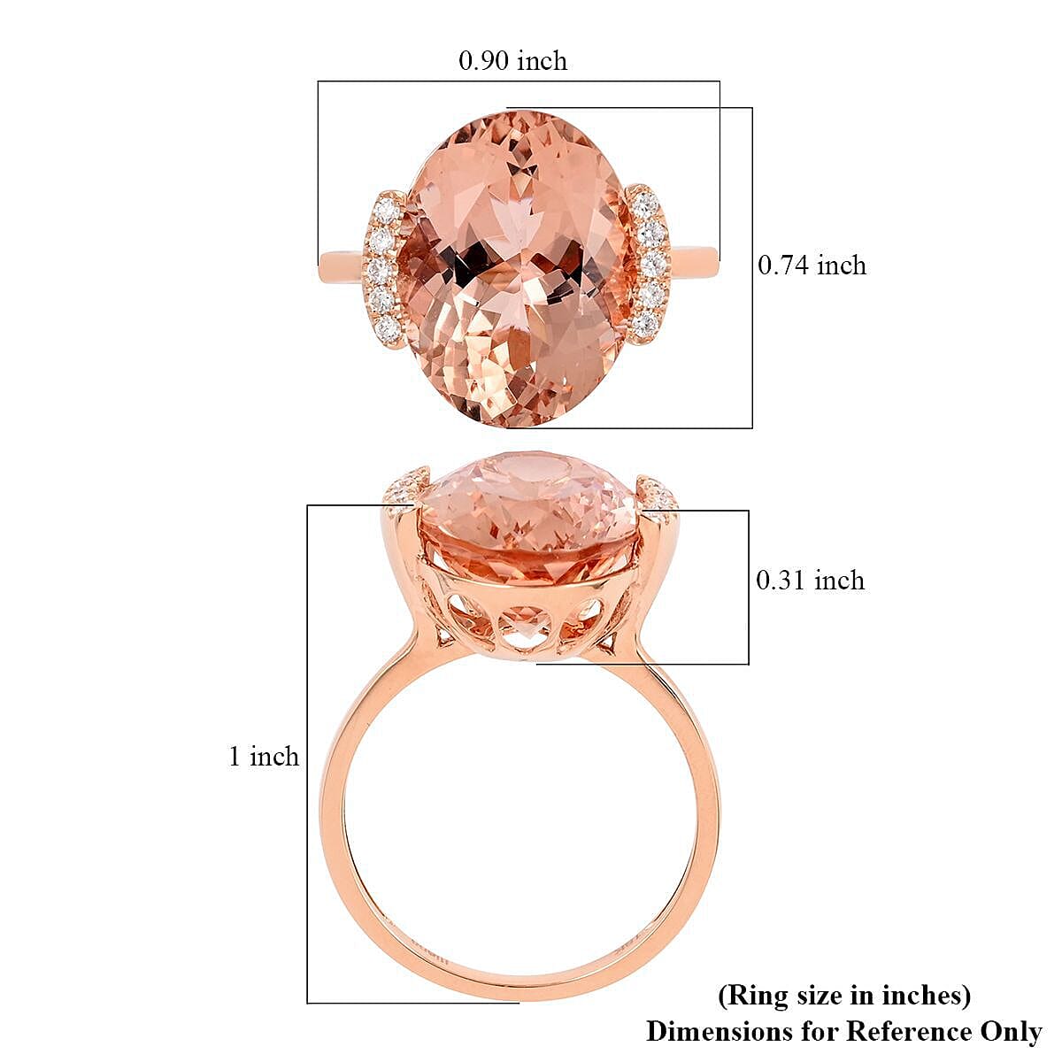 Certified and Appraised ILIANA 18K Rose Gold AAA Marropino Morganite and Diamond I1 GH Solitaire Ring Gold 3.78 grams, 9 Ct 7168653 13