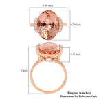Certified and Appraised ILIANA 18K Rose Gold AAA Marropino Morganite and Diamond I1 GH Solitaire Ring Gold 3.78 grams, 9 Ct