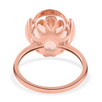 Certified and Appraised ILIANA 18K Rose Gold AAA Marropino Morganite and Diamond I1 GH Solitaire Ring Gold 3.78 grams, 9 Ct