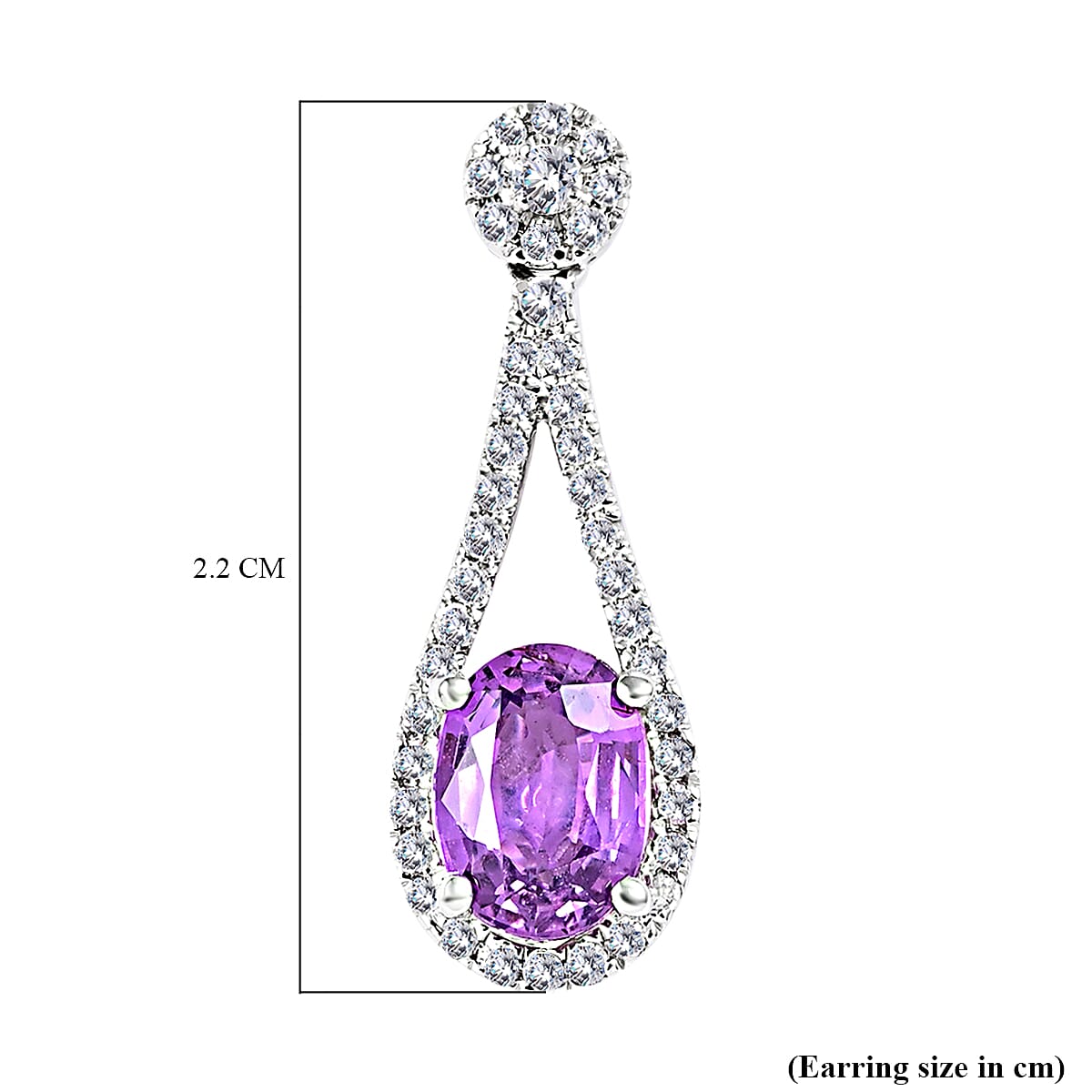 Certified &amp; Appraised ILIANA 2.10 Ct AAA Purple Sapphire, Diamond Earrings in 18K White Gold (SI-GH) 7072696 4