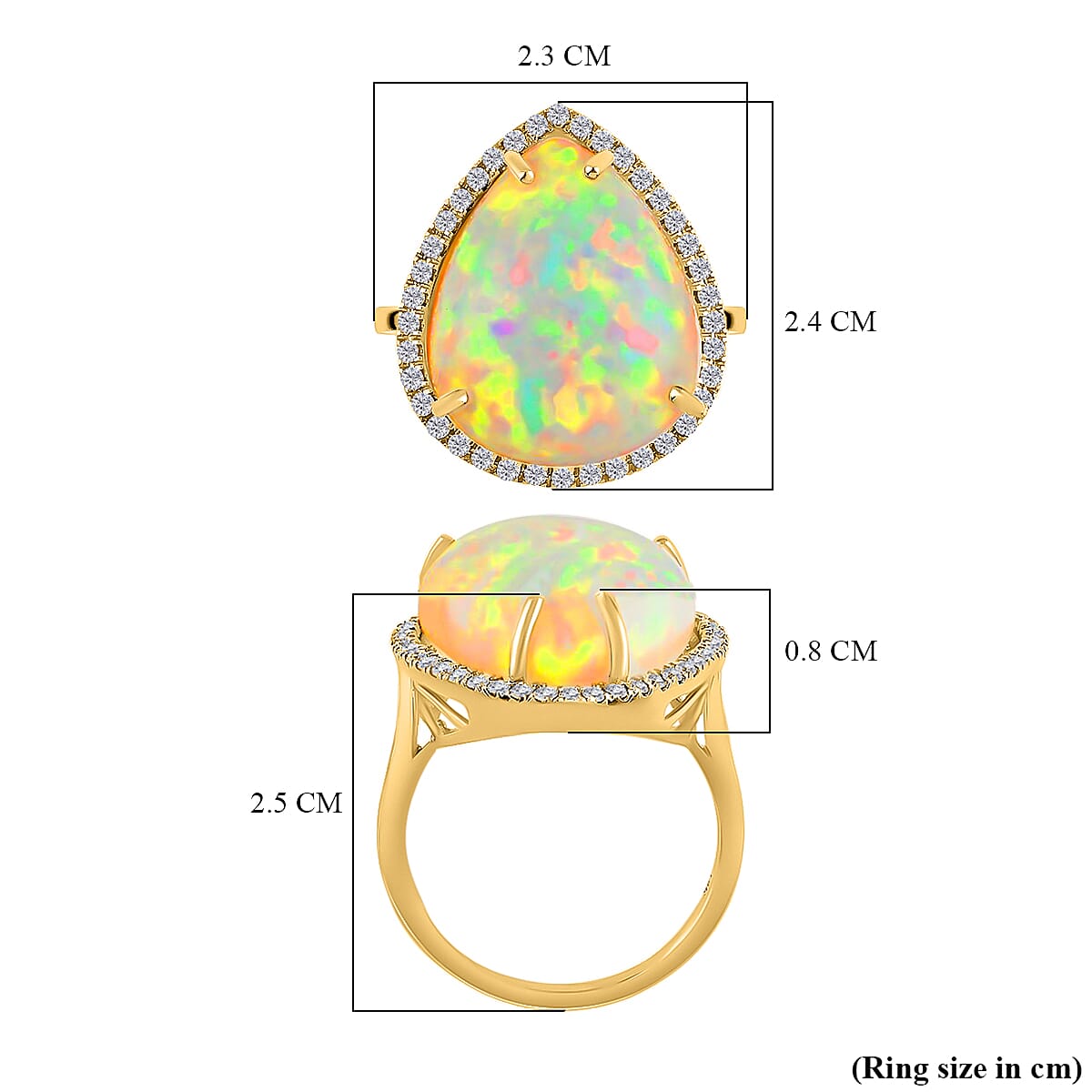Certified and Appraised ILIANA 18K Yellow Gold AAA Ethiopian Opal and Diamond SI Solitaire Engagement Ring Gold 4.27 grams, 12 Ct 7023481 4