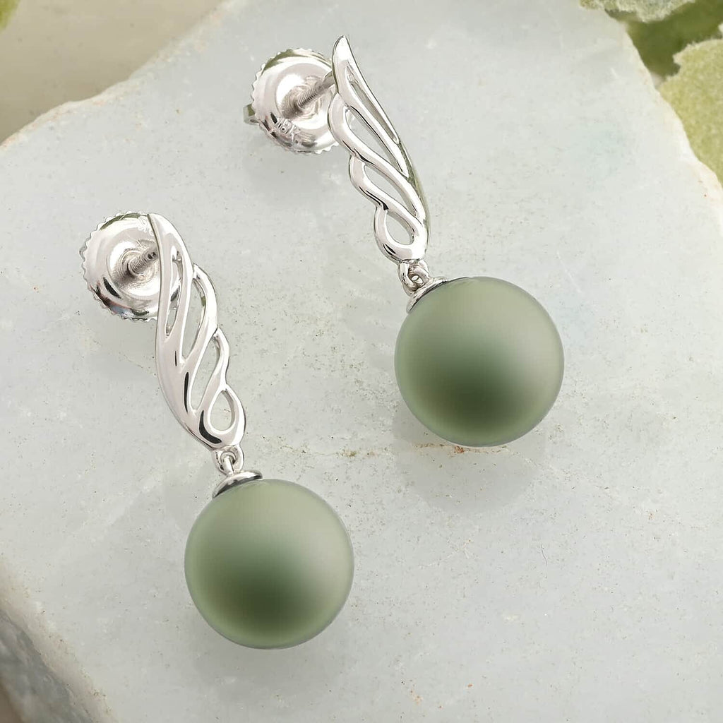 18K W Gold  AAA   Tahiti Pearl  Earring 10.00 pc,  Gold Wt. 1.53 Gms  10.000  Ct.
