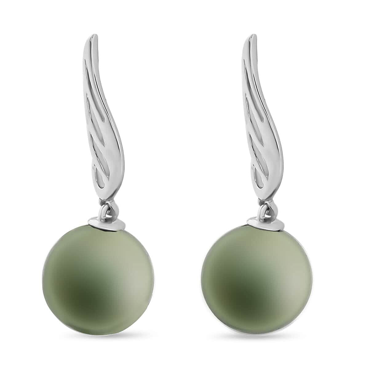 Certified &amp; Appraised ILIANA 10 Ct. AAA Tahitian Pearl (8.50-9.0 MM) Drop Earrings in 18K White Gold 7732978 3