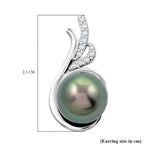 ILIANA - 18K White Gold AGI Certified AAA Tahiti Pearl & White Diamond (SI-GH) Pendant 5.00 Ct.