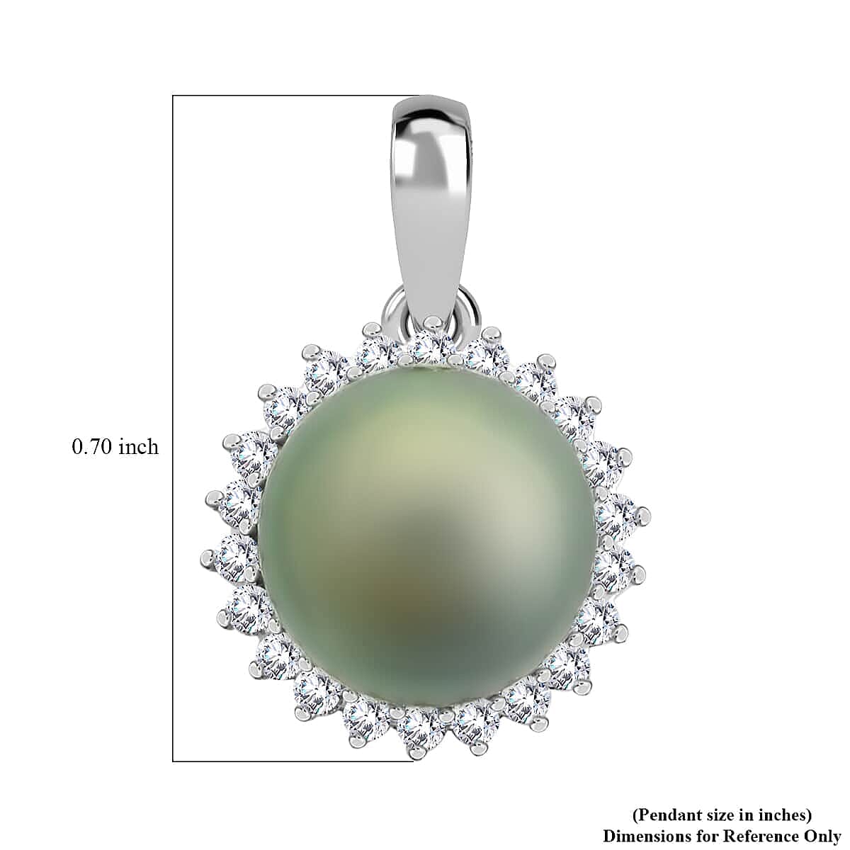 Certified &amp; Appraised ILIANA 6.44 Ct. AAA Tahitian Pearl (9.5-10MM), Diamond Floral Pendant in 18K White Gold 7732969 4