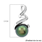 18K W Gold  AAA   Tahiti Pearl ,  White Diamond  SI Pendant 5.75 pc,  Gold Wt. 2.44 Gms  5.750  Ct.