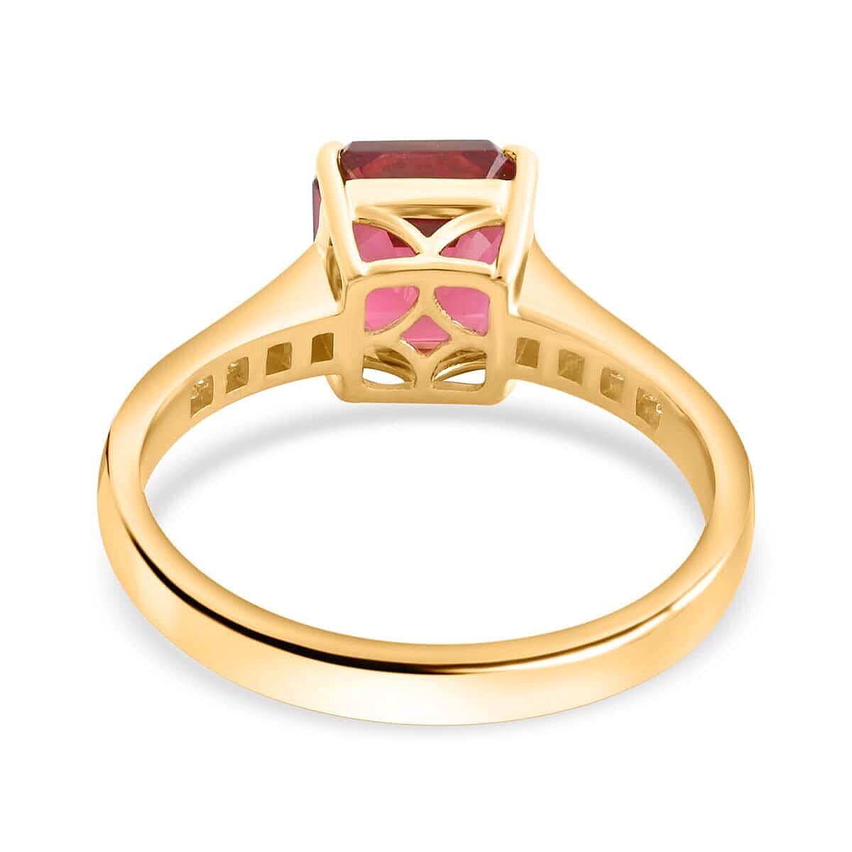 Certified and Appraised Iliana AAA Ouro Fino Rubellite and G-H SI Diamond 1.50 ct Ring in 18K Yellow Gold 7738060 4