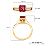 18K Yellow Gold  AAA   Rubellite ,  White Diamond  SI Ring 1.50 ct,  Gold Wt. 3.86 Gms  1.500  Ct.