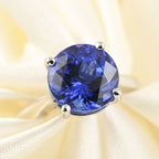 Certified and Appraised RHAPSODY 950 Platinum AAAA Tanzanite and Diamond (VS- E-F) Solitaire Ring Platinum 6.75 gms.
