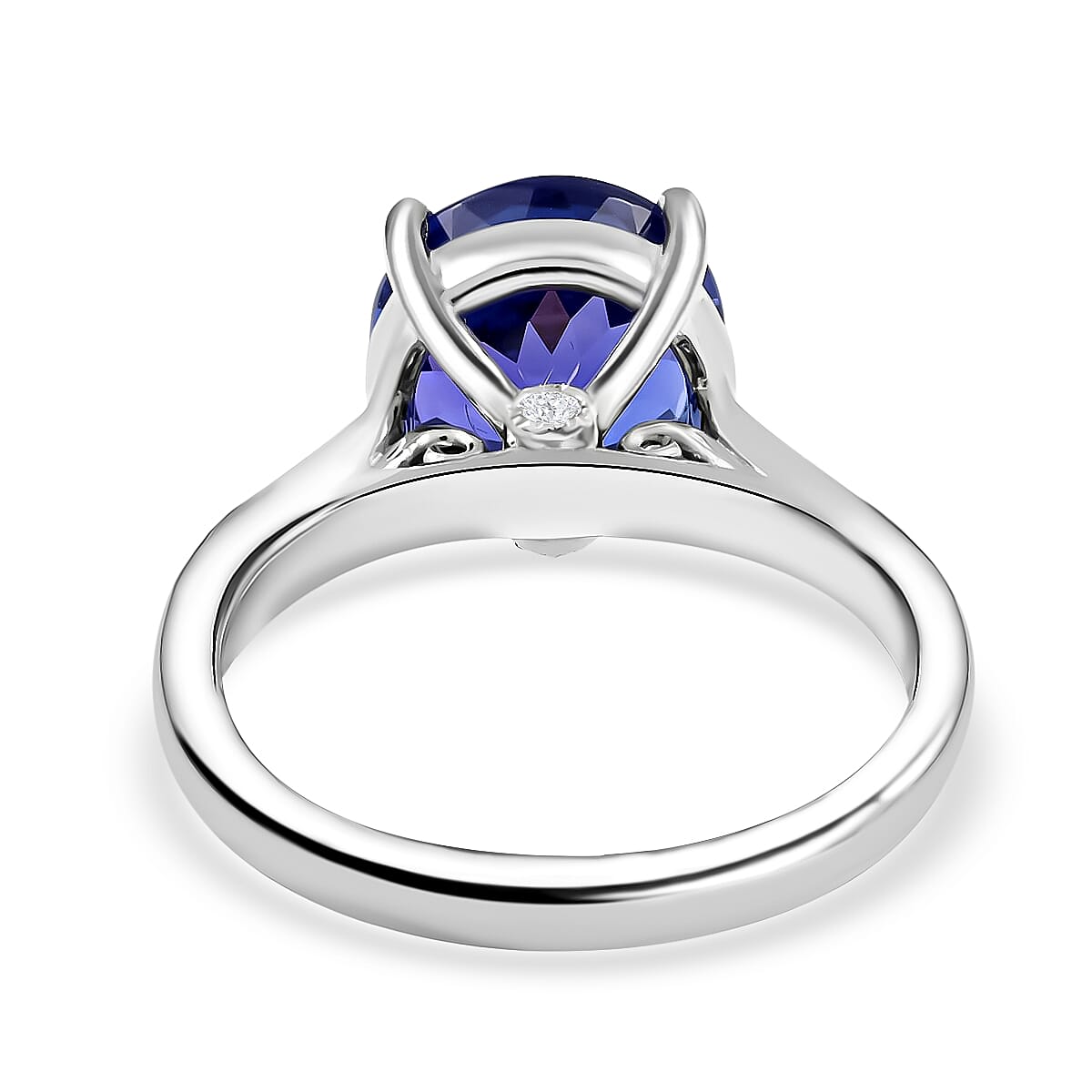 Certified and Appraised AAAA Tanzanite and White Diamond VS Solitaire Ring in  950 Platinum, Platinum Wt. 7.92 grams, 5 Ct 3886853 12