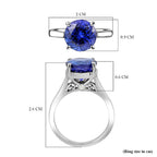 Certified and Appraised RHAPSODY 950 Platinum AAAA Tanzanite and Diamond (VS- E-F) Solitaire Ring Platinum 6.75 gms.
