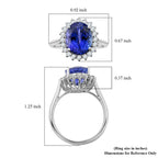 950 Platinum  AAAA  Tanzanite  White Diamond VS Ring 4.50 ct,  Platinum Wt. 6.29 Gms  4.500  Ct.